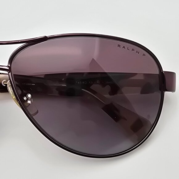 Ralph Lauren RA4096 249/62 Rose Tortoise Polarized Purple Len Aviator Sunglasses - Picture 14 of 16